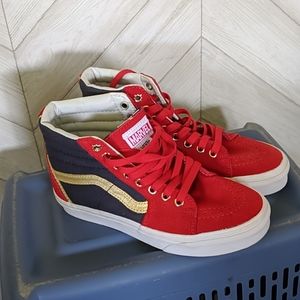 Vans Red and Gold Athletic Shoes